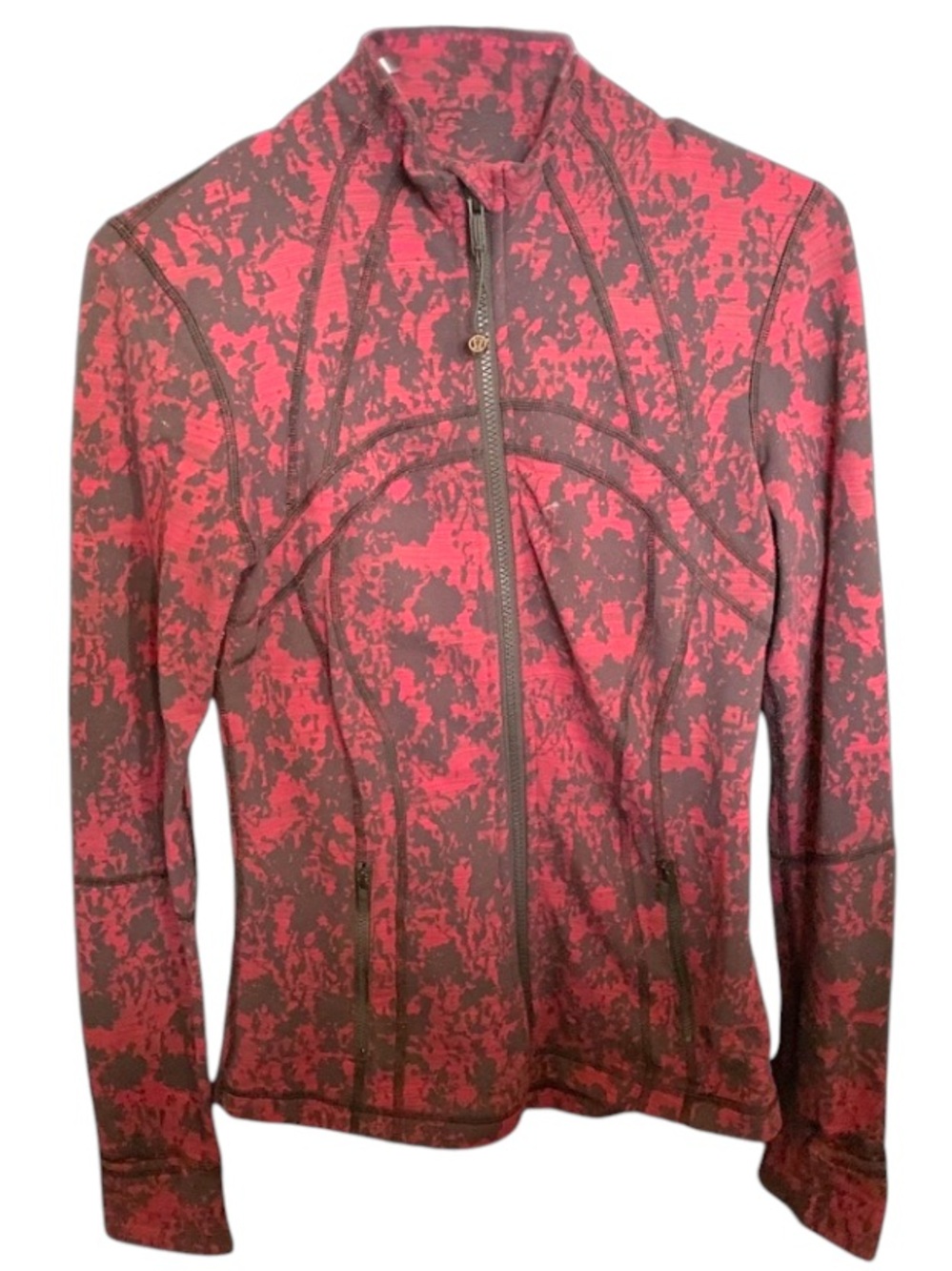 Lululemon Define Jacket Scatter Blossom Jacquard Garnet Black Track Zip Up 6